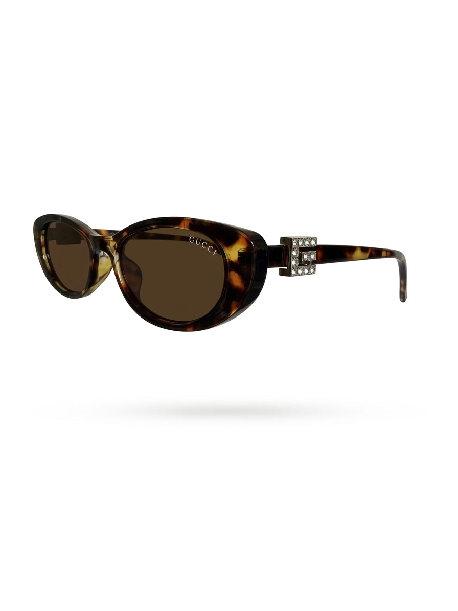 GG Crystal Monogram Tortoiseshell Sunglasses