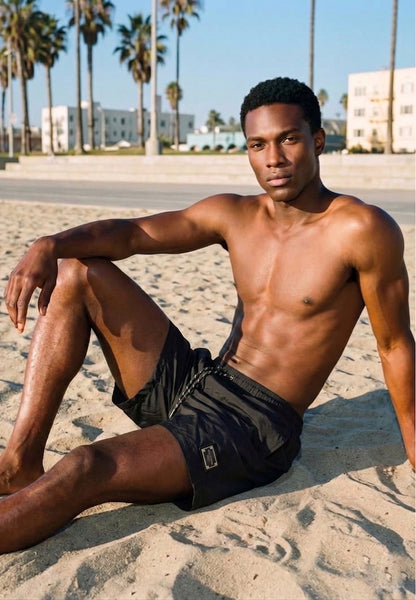 D&G Essentials: Logo-Patch Nylon Swim Shorts