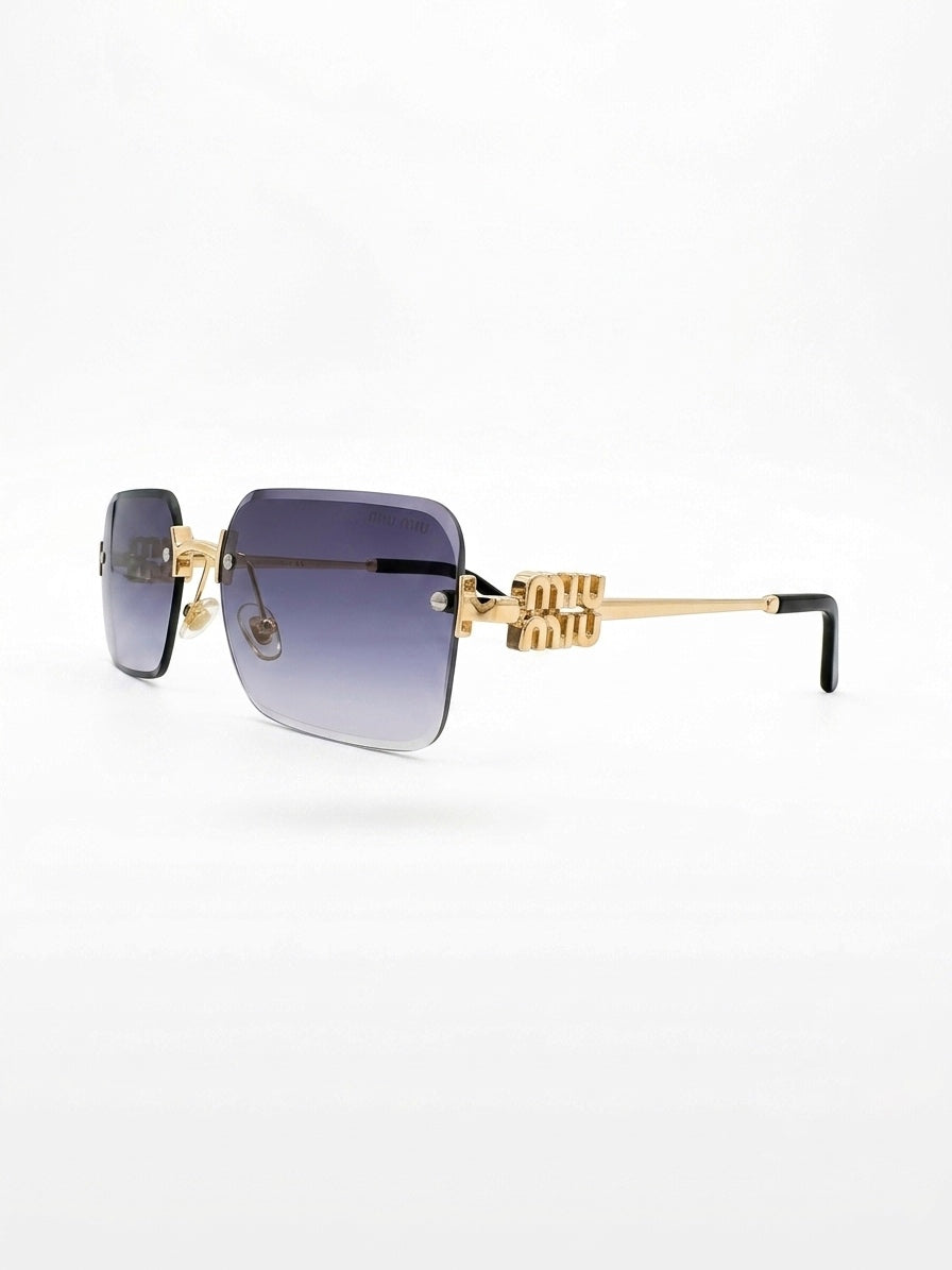 MM Rimless Gradient Rectangular Sunglasses