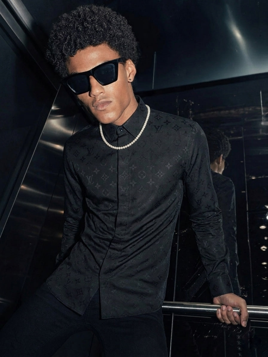 LV Signature Tonal Monogram Tailored Shirt