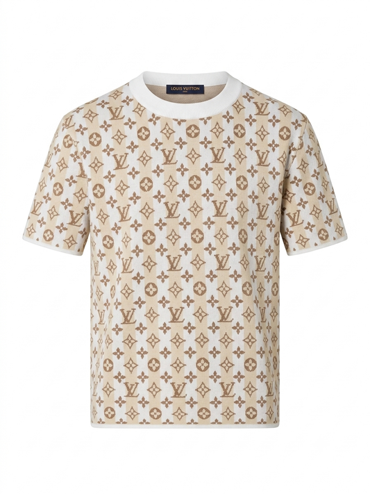 LV Striped Monogram Jacquard T-Shirt