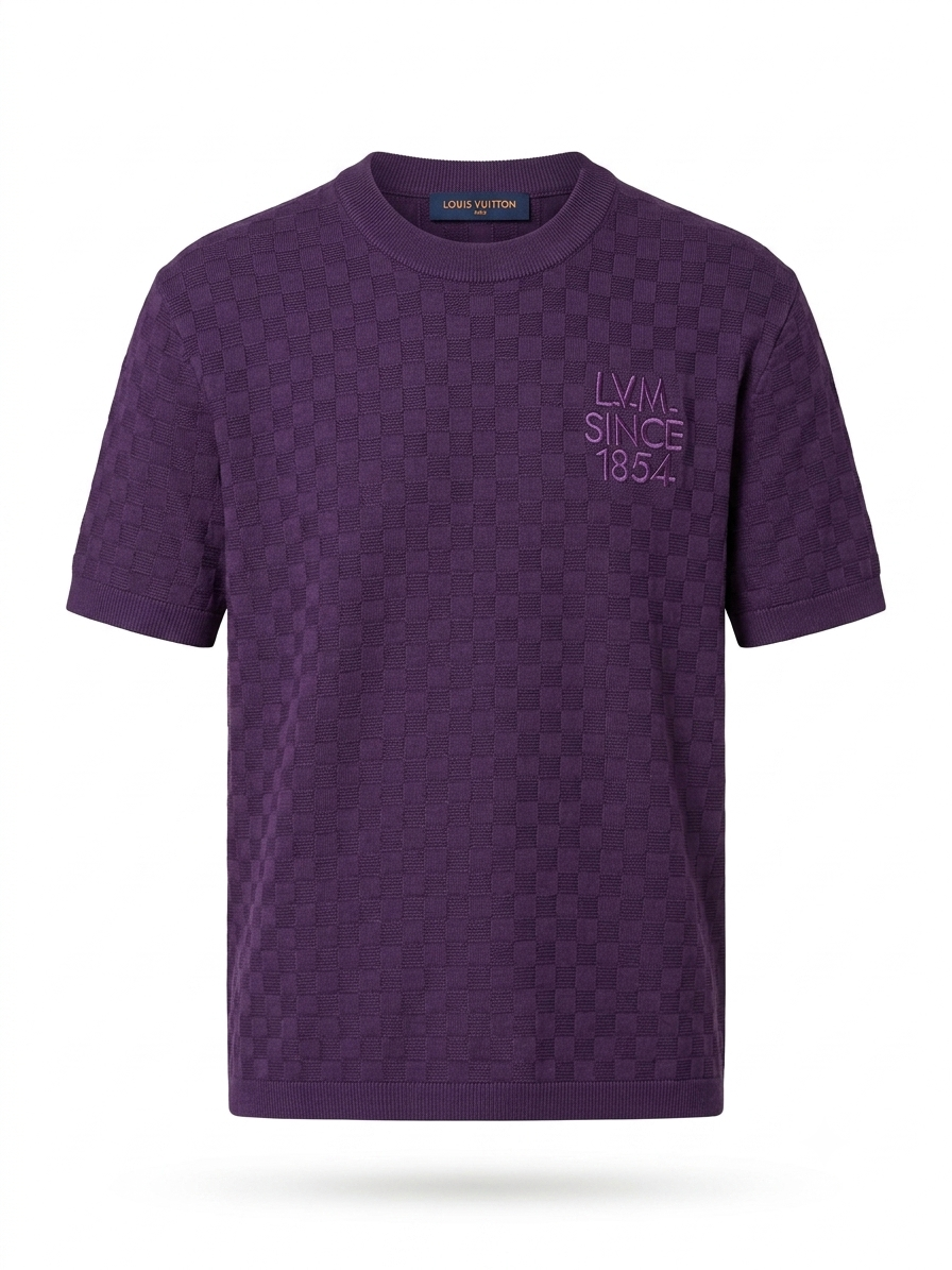 LV "Since 1854" Tonal Damier Knit Tee