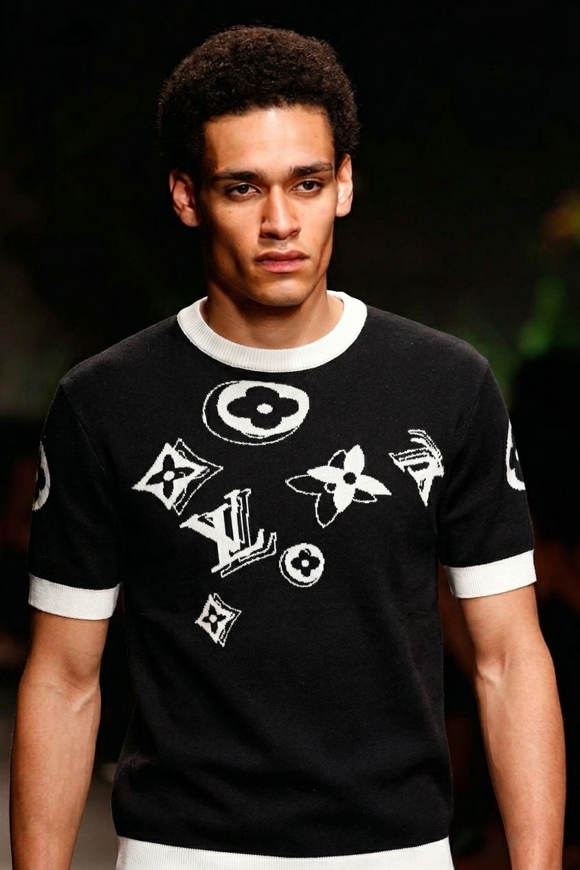 LV Scattered Monogram Short-Sleeved Knit