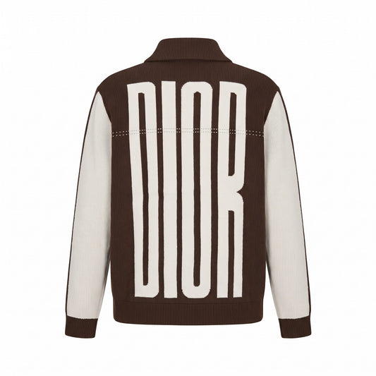 Dior Oversized Logo Knit Blouson (Brown)