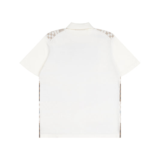 LV Damier Plaid Short-Sleeve Knit Shirt