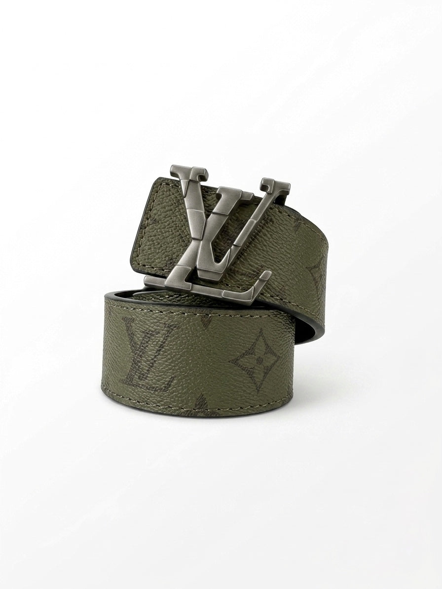 LV Initiales Monogram Khaki Belt