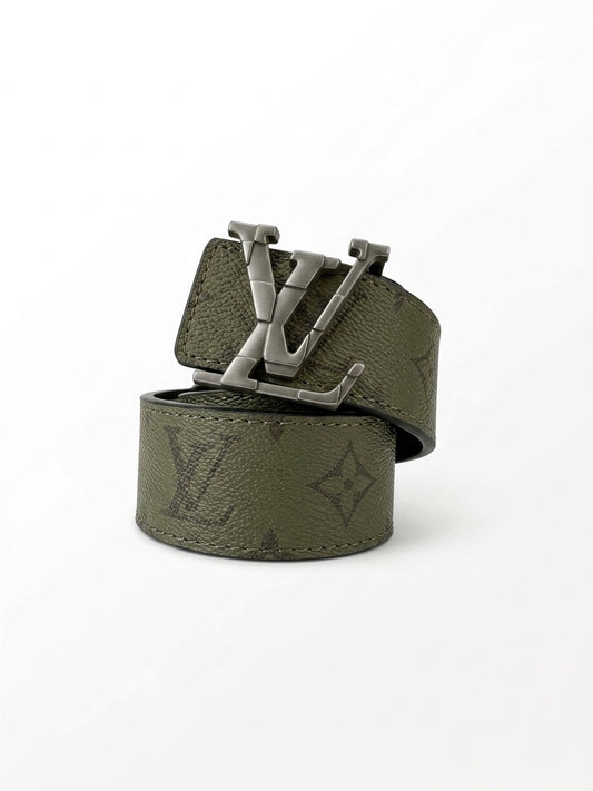 LV Initiales Monogram Khaki Belt