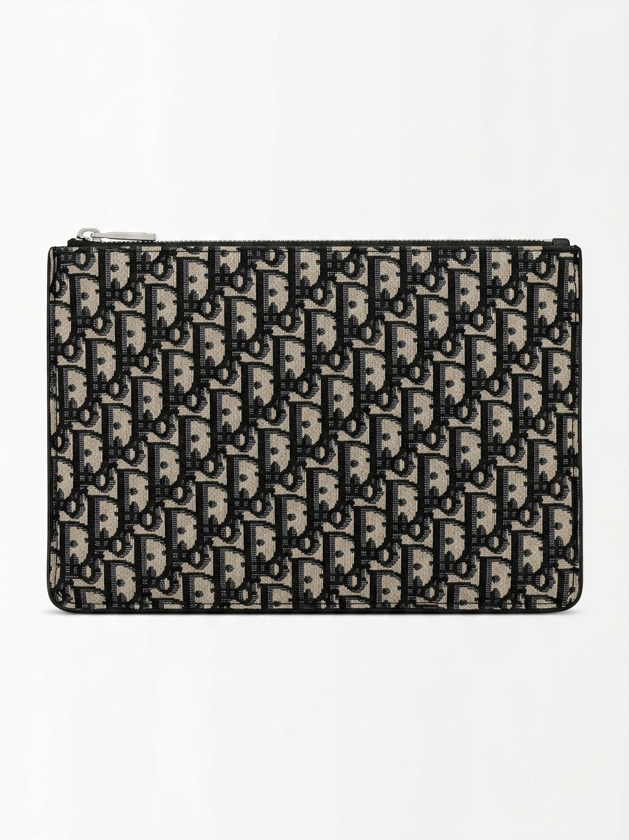 CD Oblique Canvas Zip Pouch