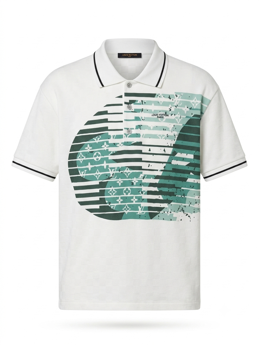 LV Abstract Monogram Graphic Polo