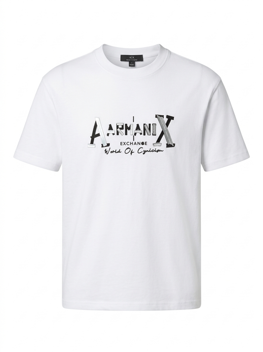 AX Premium White Statement Graphic T-Shirt