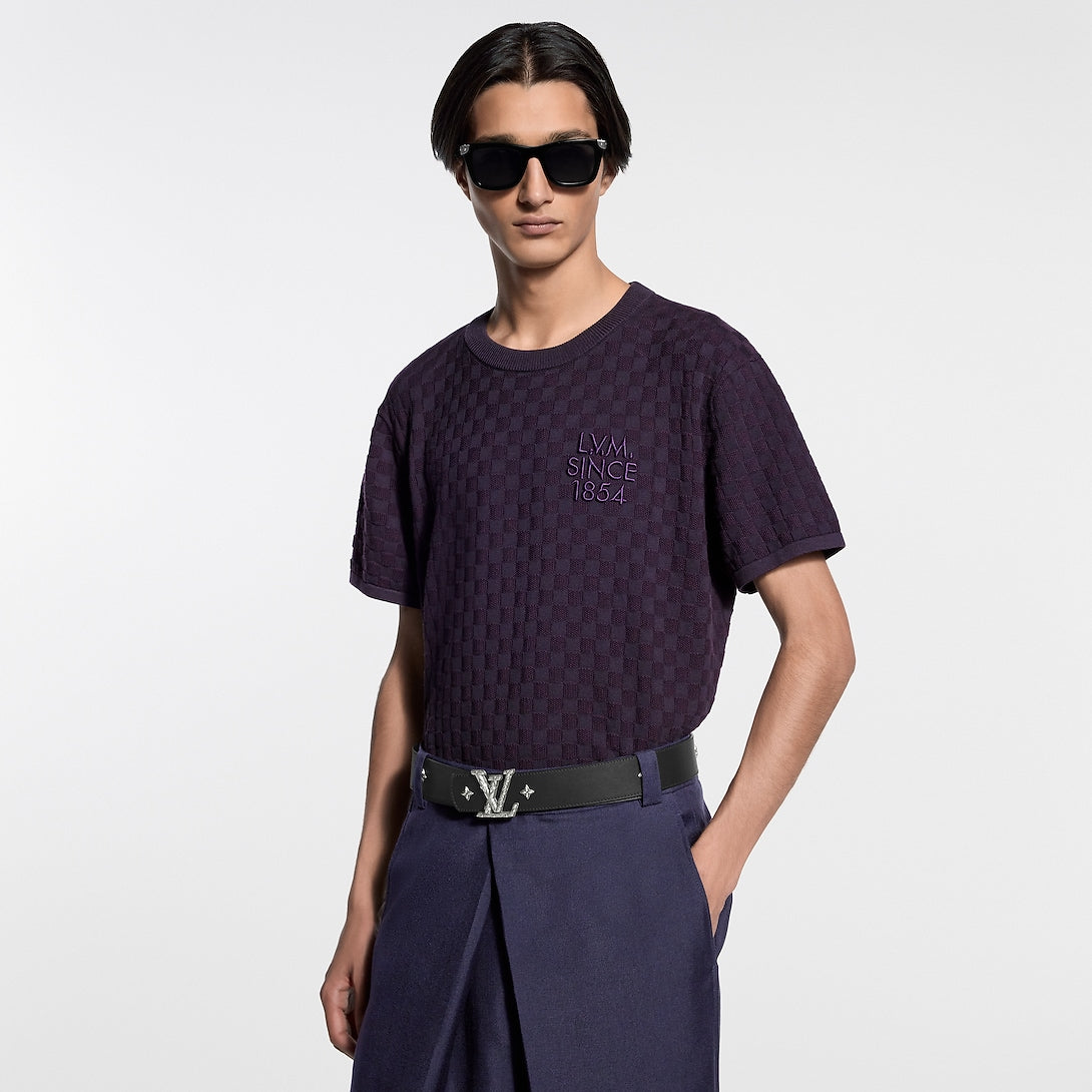 LV "Since 1854" Tonal Damier Knit Tee