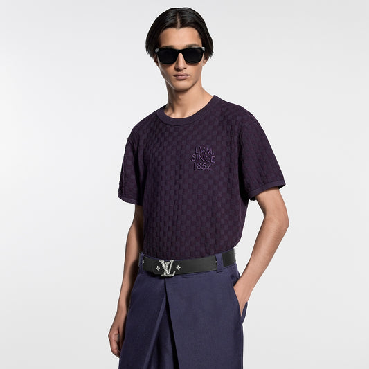 LV "Since 1854" Tonal Damier Knit Tee