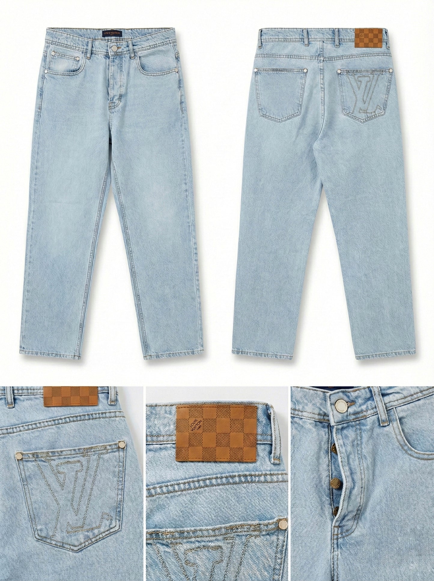 Signature Monogram Zip-Up Denim Set