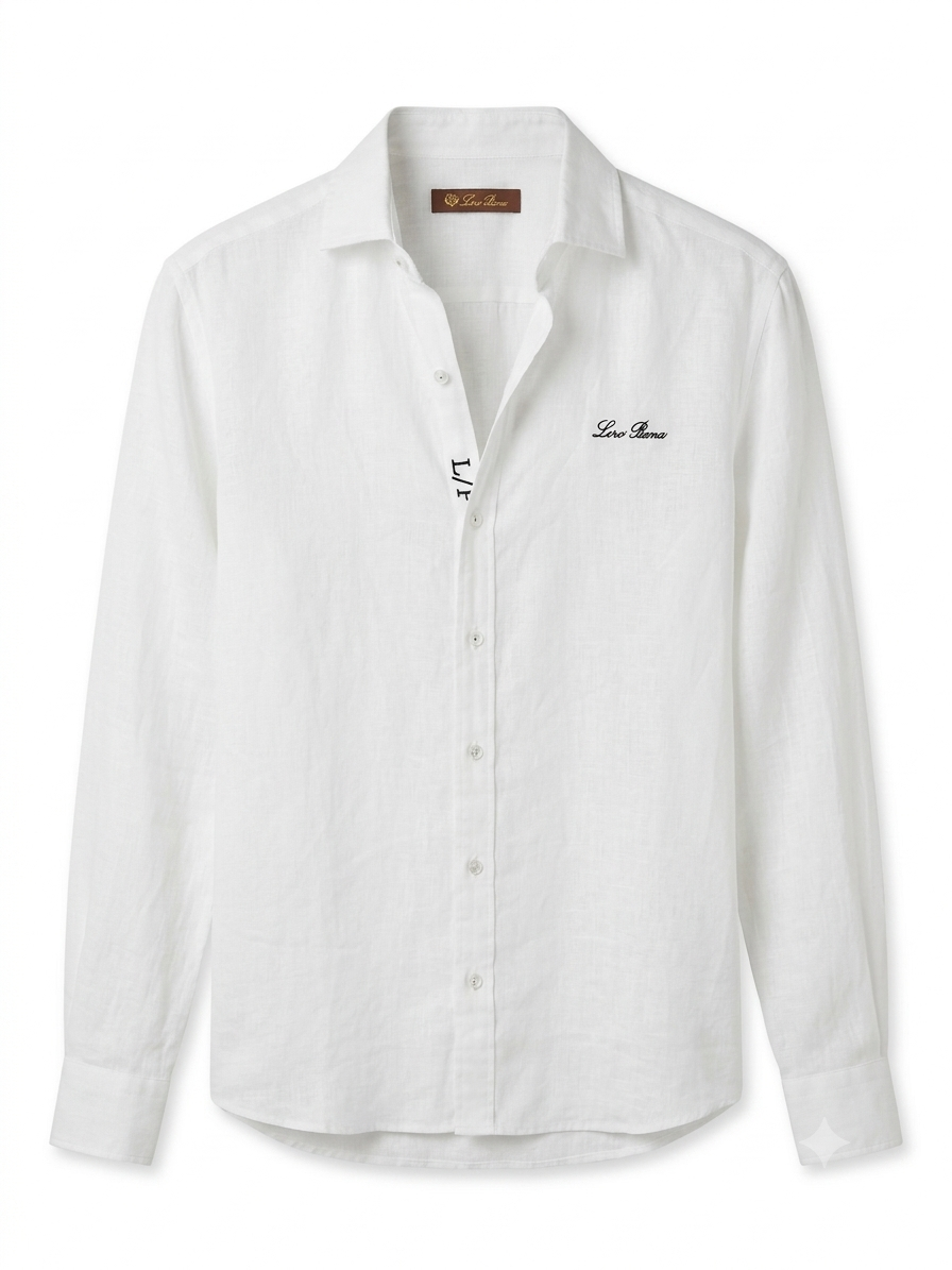 LP Signature Embroidered Pure Linen Shirt