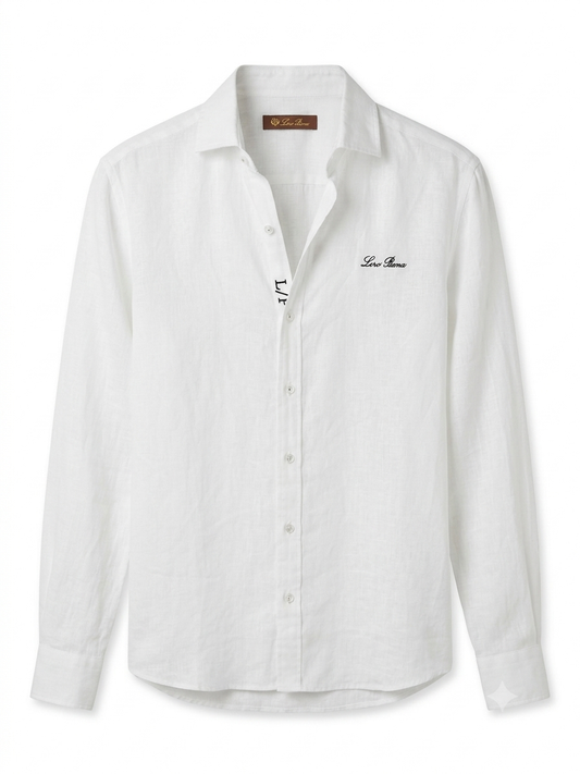 LP Signature Embroidered Pure Linen Shirt