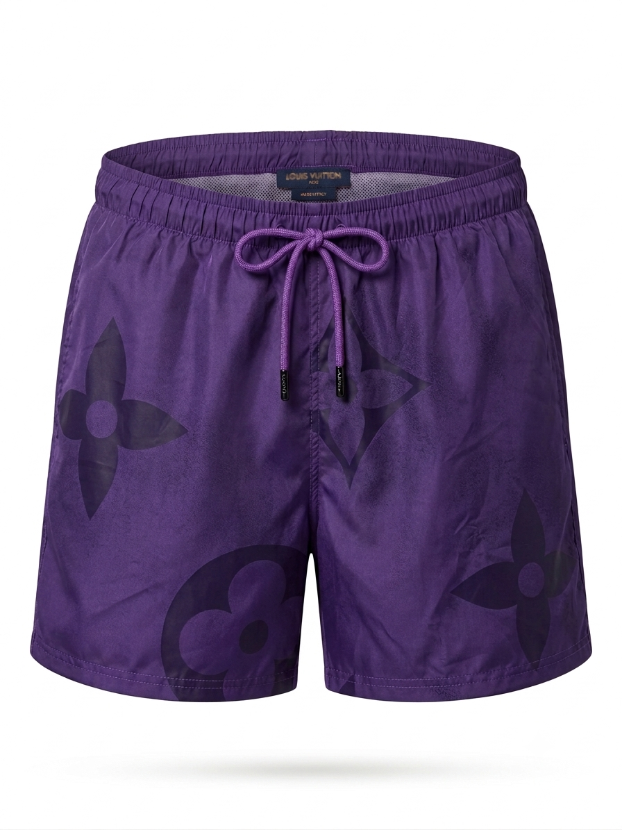 LV Violet Graphic Monogram Swim Shorts