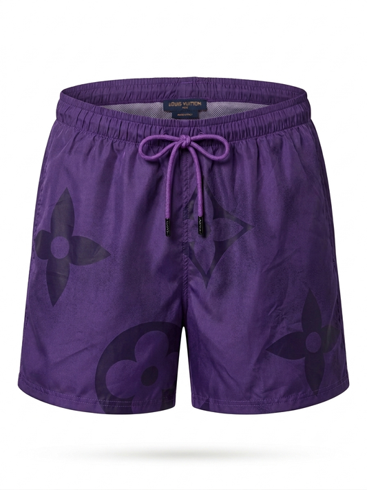 LV Violet Graphic Monogram Swim Shorts