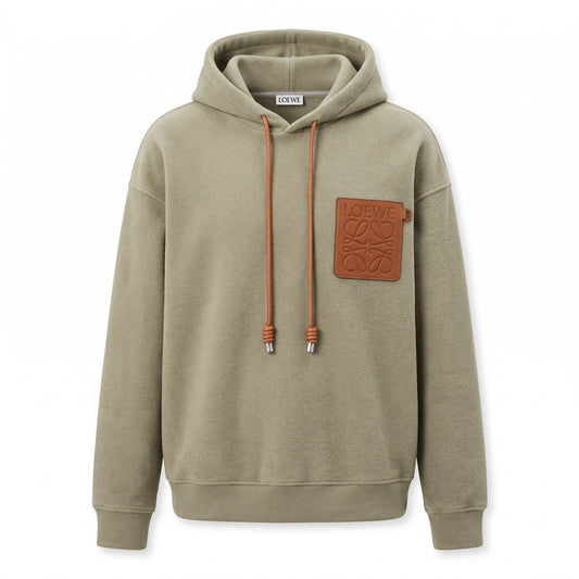 LWE Anagram Leather-Patch Fleece Hoodie