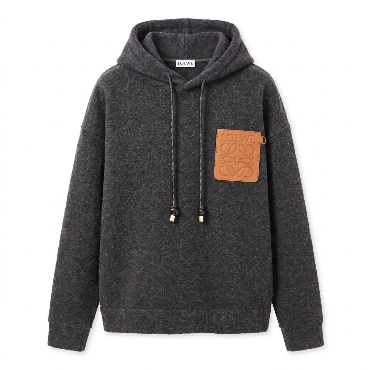 LWE Anagram Leather-Patch Fleece Hoodie