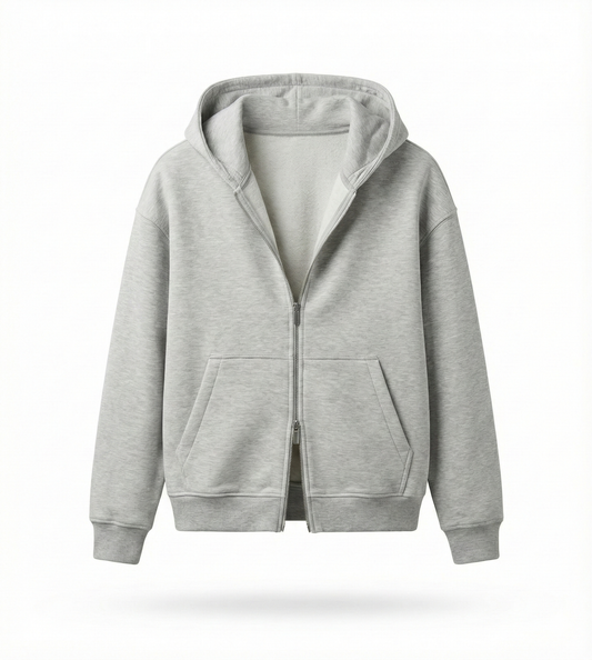 Cotton Gray Tracksuit – Double Zipper