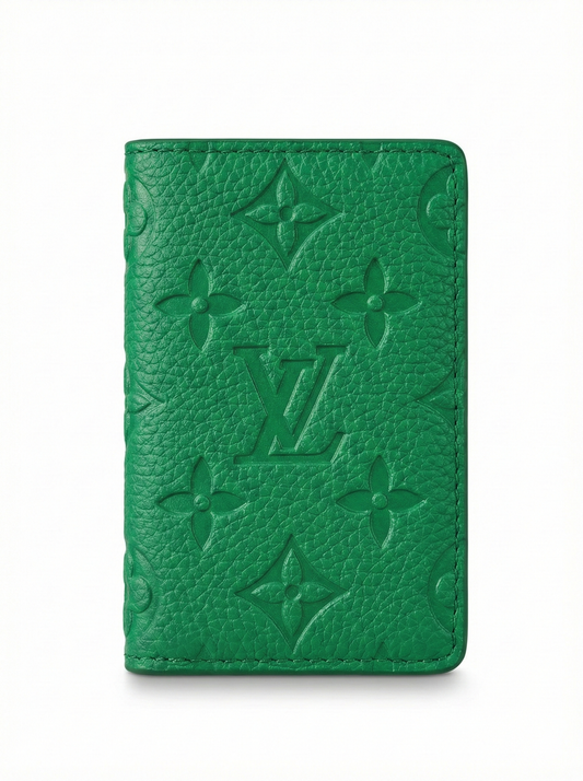 Monogram Embossed Leather Pocket Organizer