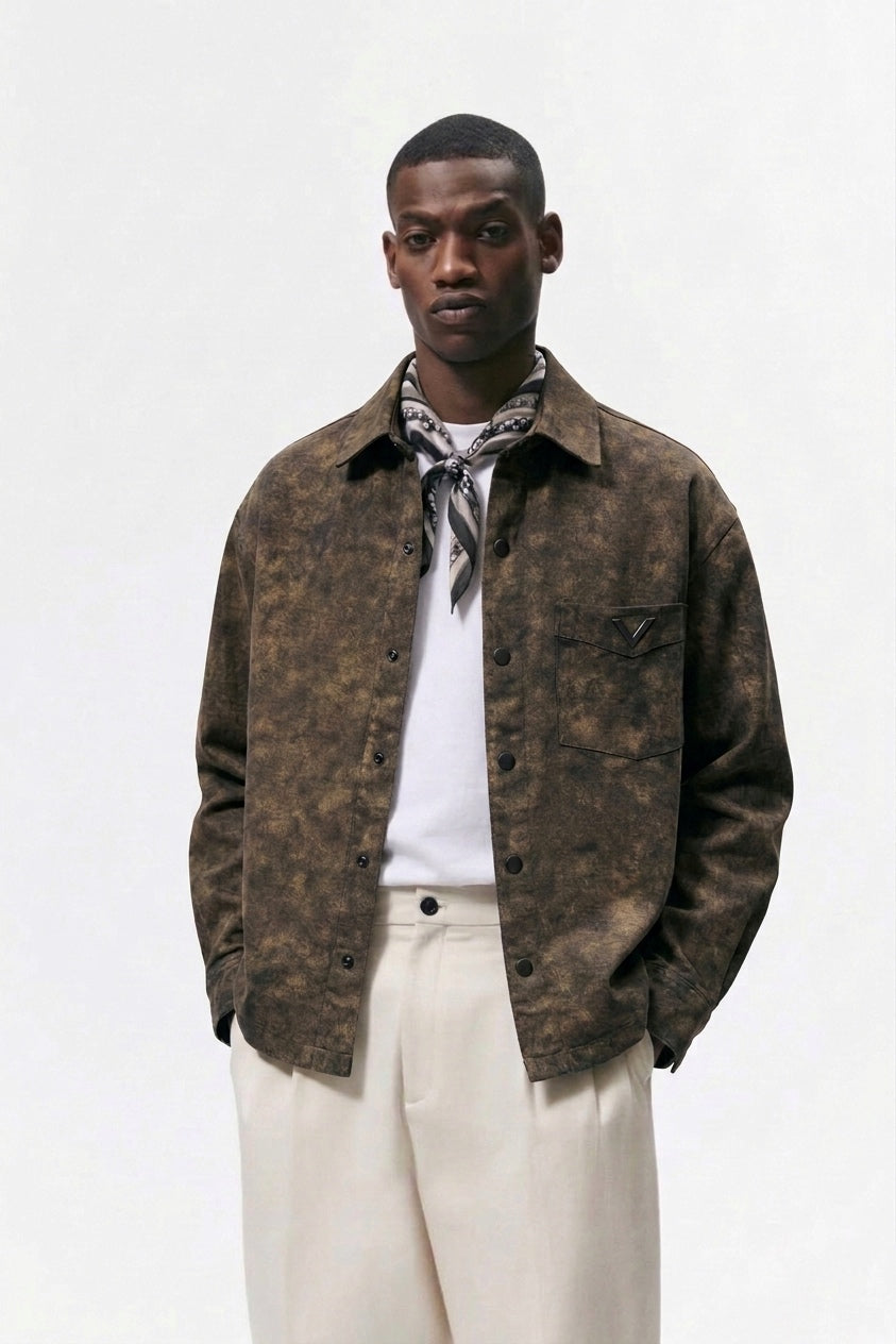 Acid-Wash Canvas Overshirt