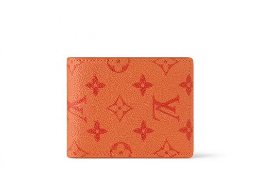 Sunset Orange Textured Bifold Wallet