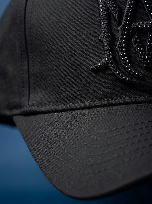 AM Monogram Embroidered Baseball Cap – Black