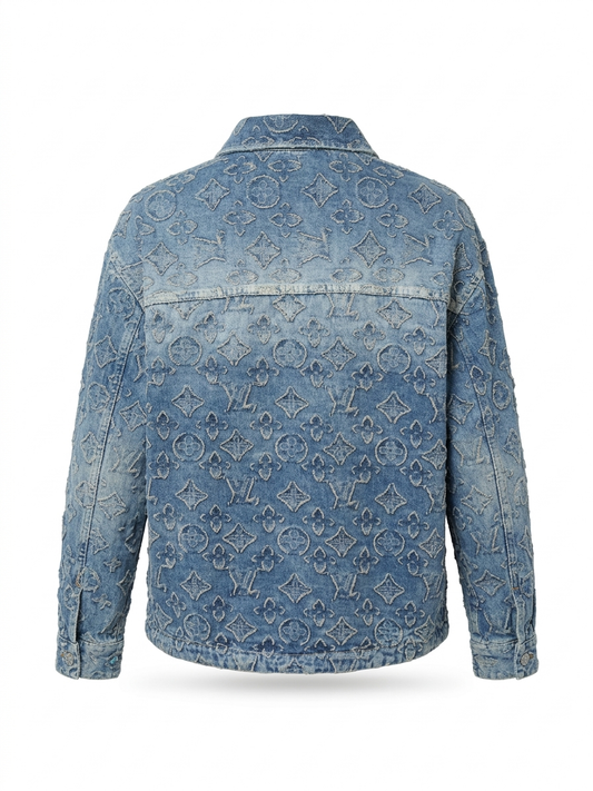 LV Textured Monogram Jacquard Denim Overshirt