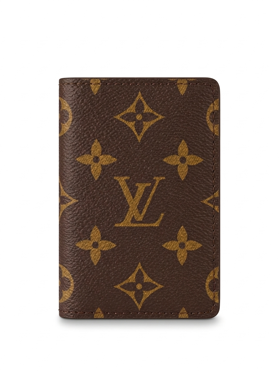 Brown Monogram Bifold Pocket Organizer