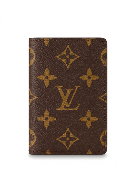 Brown Monogram Bifold Pocket Organizer