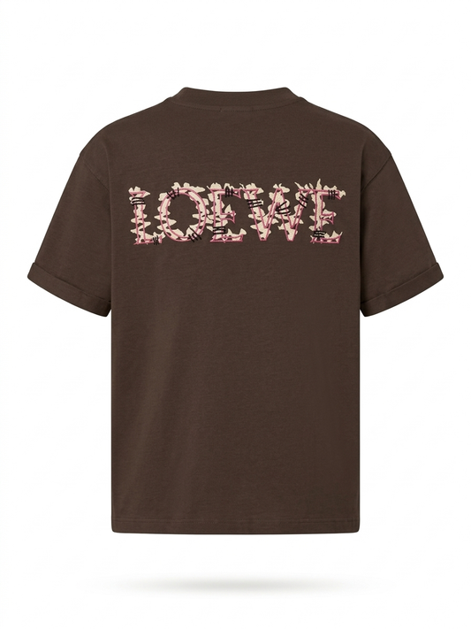 LW Artisanal Anagram & Script T-Shirt in Bitter Chocolate