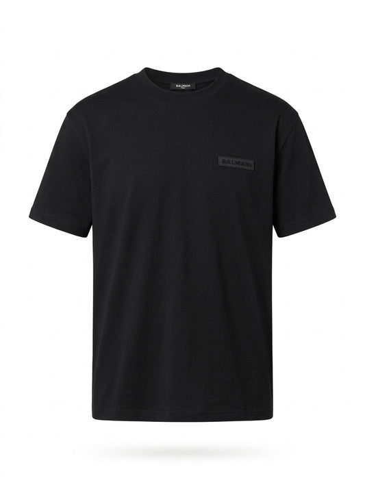 BLMN Sculpted Logo Patch T-Shirt in Optic Black