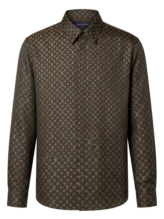 LV Ebony & Bronze Tailored Button-Down