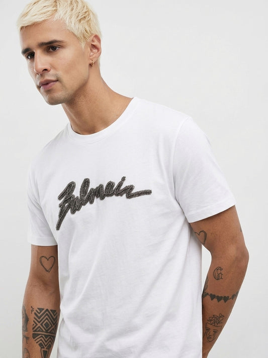 BLM Beaded Script Logo Premium Cotton T-Shirt