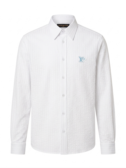 LV Signature Seersucker Long-Sleeved Shirt