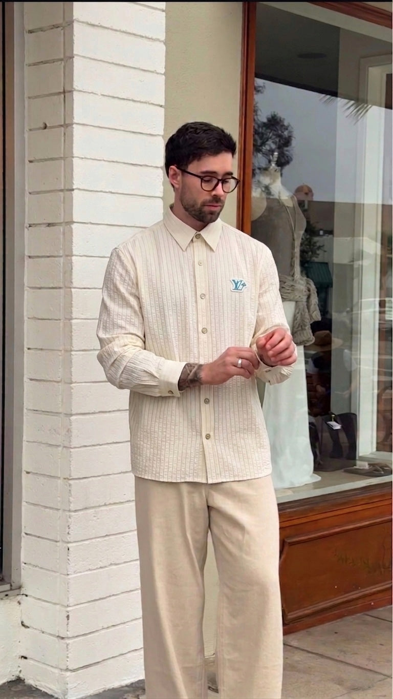 LV Seersucker Striped Shirt