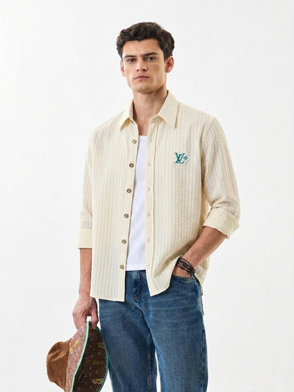 LV Seersucker Striped Shirt