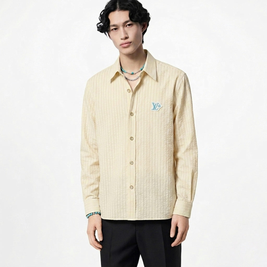 LV Seersucker Striped Shirt