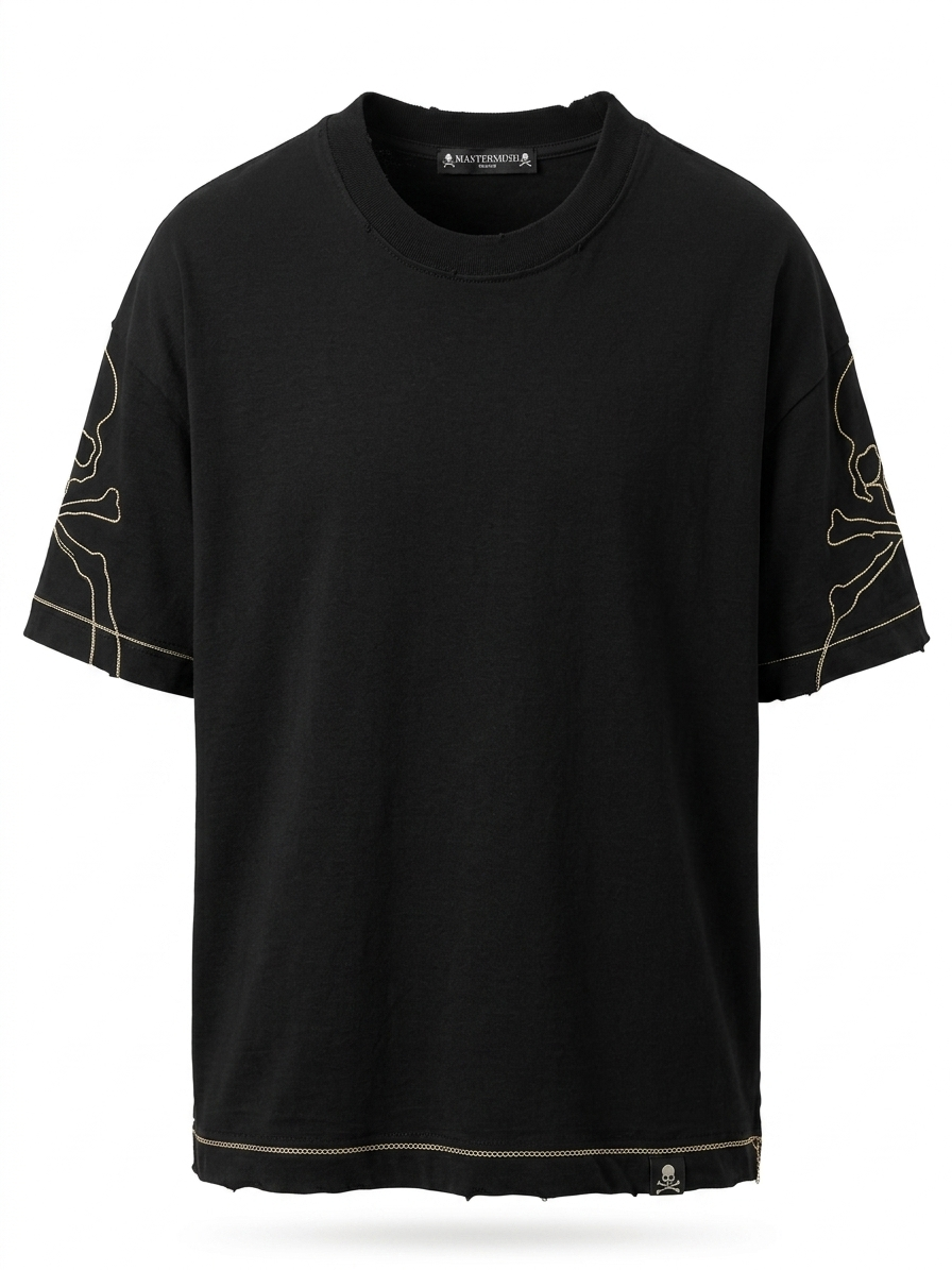 MMJ Embroidered Skull Boxy T-Shirt