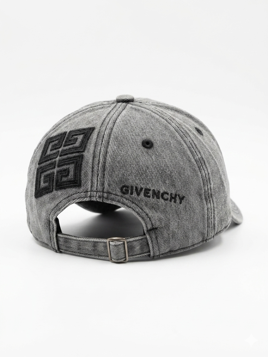 GVY 4G Monogram Embroidered Denim Baseball Cap