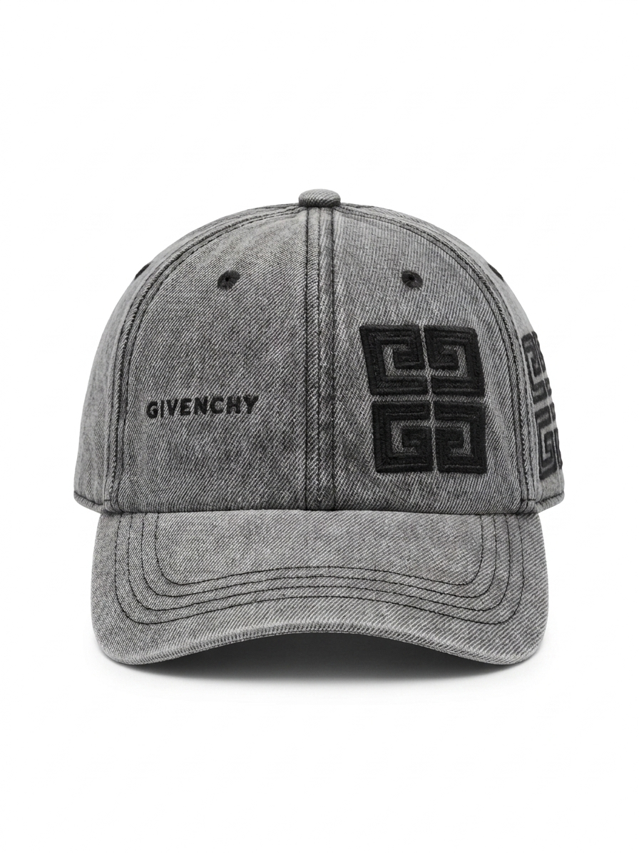 GVY 4G Monogram Embroidered Denim Baseball Cap