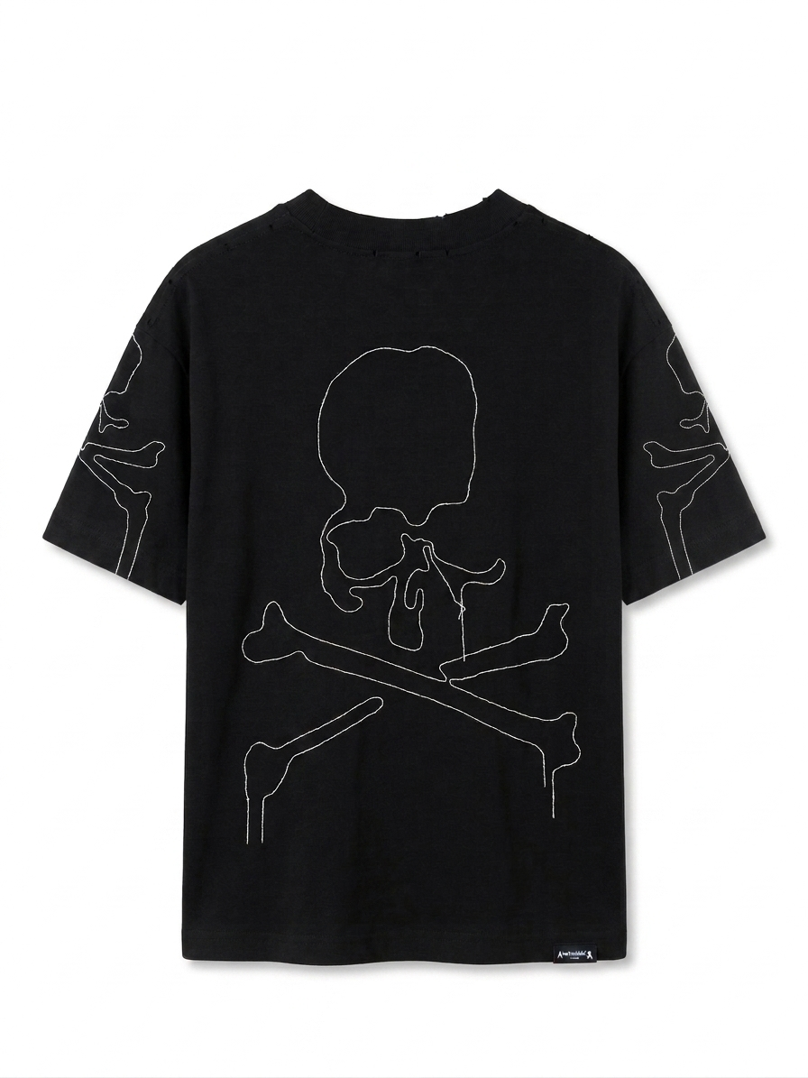 MMJ Embroidered Skull Boxy T-Shirt