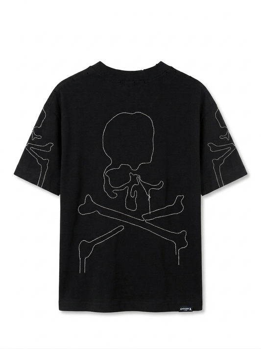 MMJ Embroidered Skull Boxy T-Shirt
