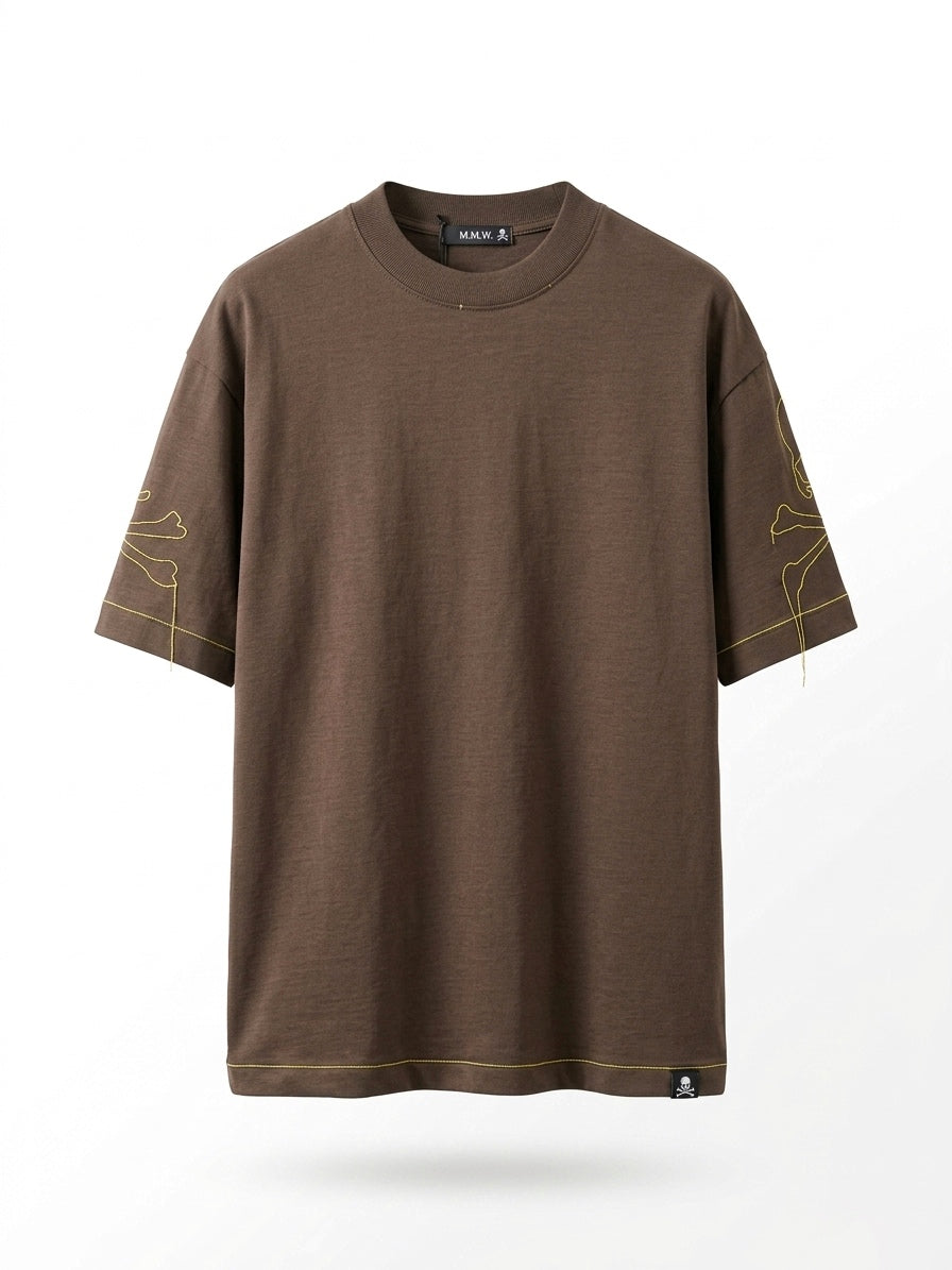 MMW Contrast-Stitch Skull Oversized Tee