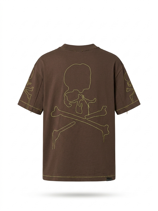 MMW Contrast-Stitch Skull Oversized Tee