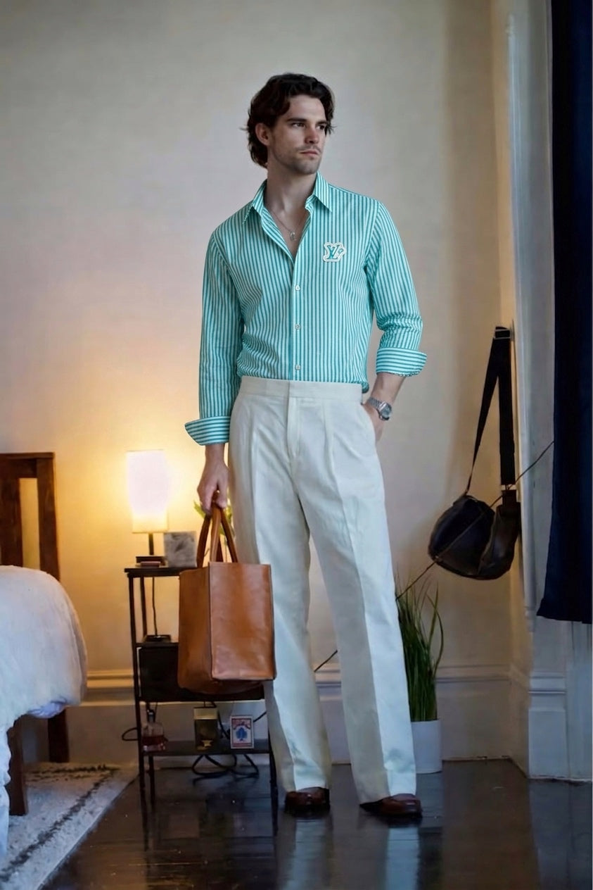 LV Striped Cotton Oxford Shirt