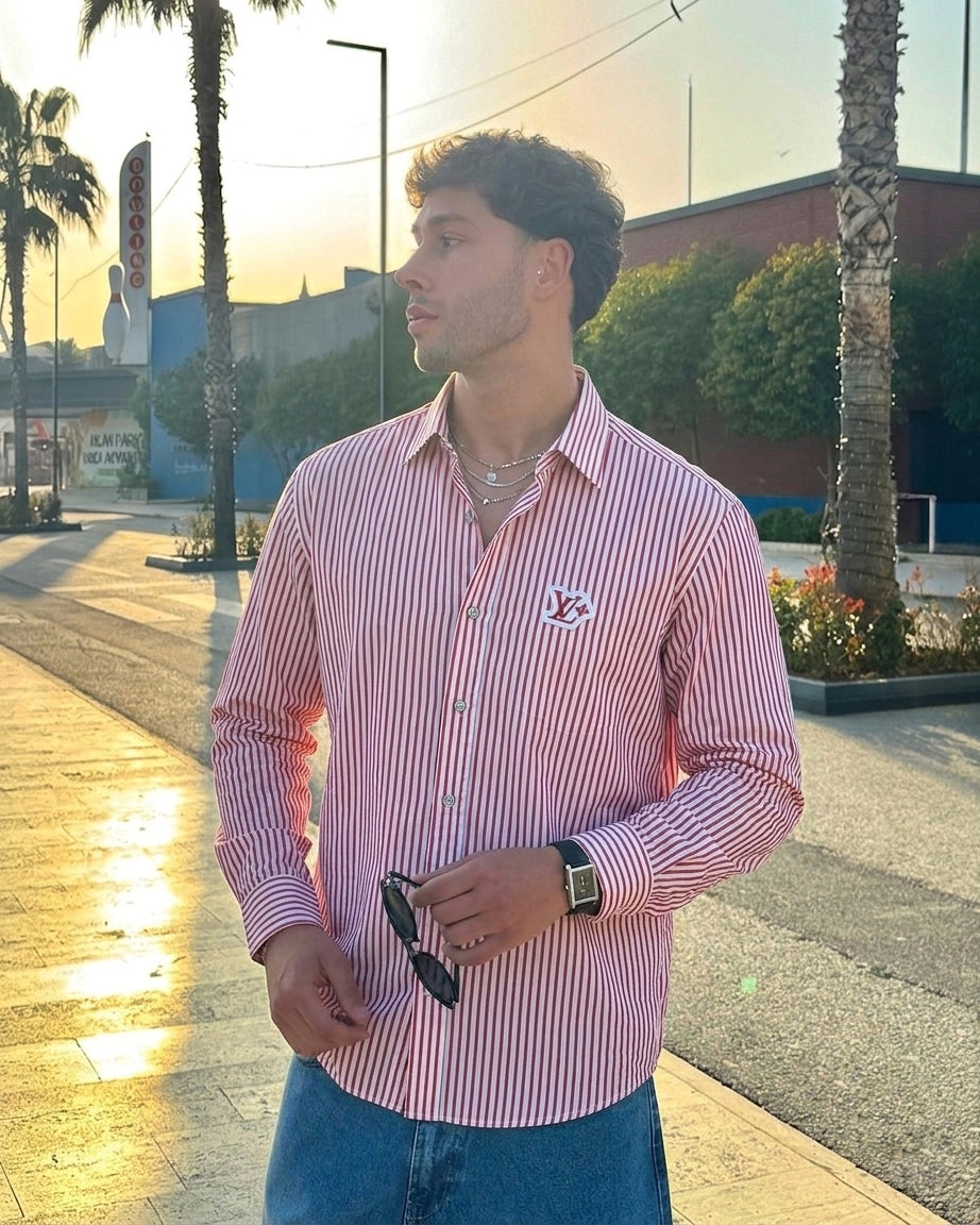 LV Striped Cotton Button-Down