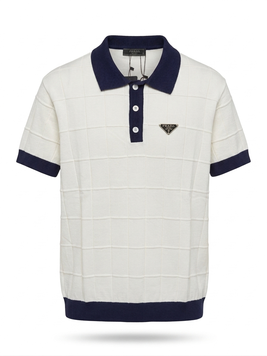PRD Textured Knit Contrast Polo