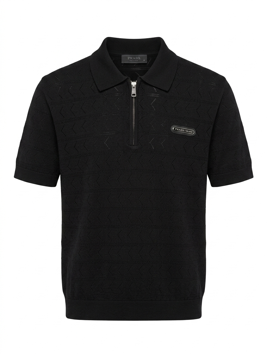 PRD: Geometric Knit Half-Zip Polo